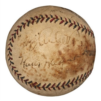 Honus Wagner, Clark Griffith and Johnny Evers Multi-Signed Baseball (PSA LOA)